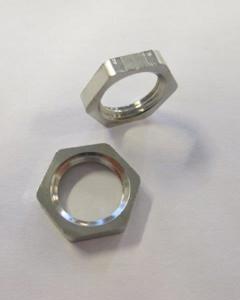 Hexagon nut M12 nickel-plated brass f/screw union